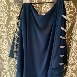Beautiful blue mid length dress.